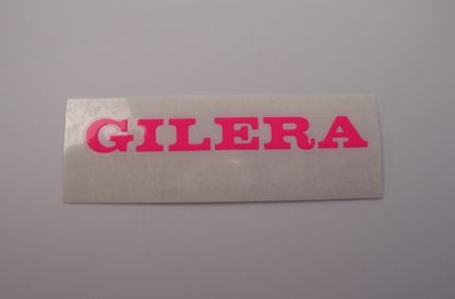 Afbeeldingen van Transfer Gilera roze woord 9cm p/st.