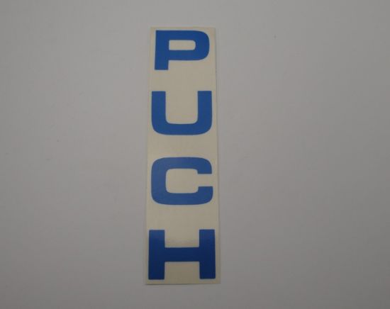 Afbeeldingen van Transfer Puch blauw staand 12cm p/st.