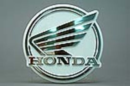 Afbeeldingen van Embleem Honda C50 Wing wit, chroom orig.