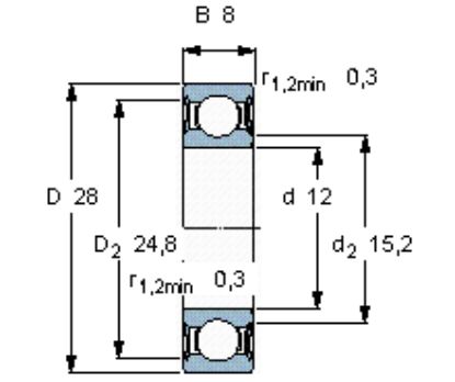 Picture of Bearing 6001 SKF 2RS1