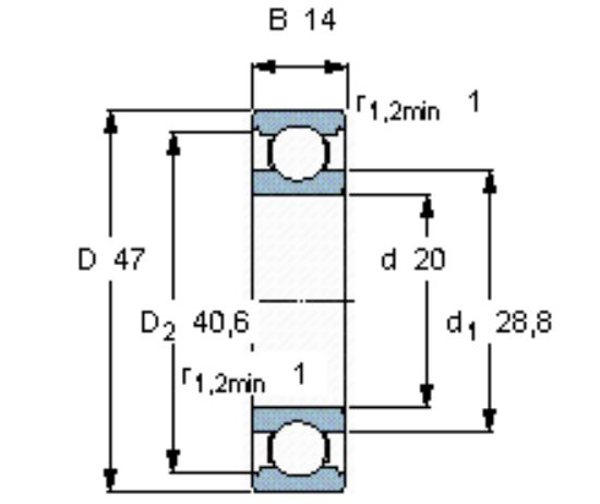 Picture of Bearing 6204 SKF C3 20x47x14