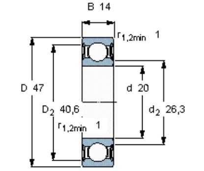 Picture of Bearing 6204 2RSH