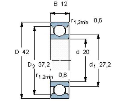 Picture of Bearing 6004 SKF C3 2RSH