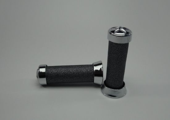 Picture of Grip handlebar black-silver, chrome cap