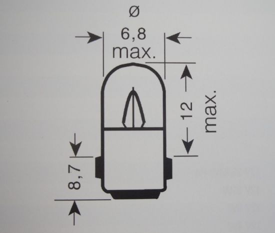 Afbeeldingen van Lamp 6V 1.2W BA7S o.a. teller