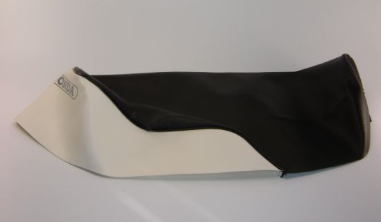 Picture of Seat cover Honda C50, C70 black-white